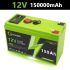 LiFePO4 12V 150Ah Rechargeable Lithium Battery with USB Power Display Multi-Use Backup Power Supply