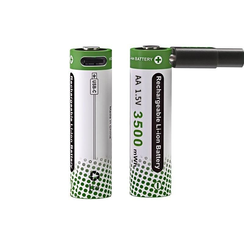 1.5V AA Rechargeable Battery 14500 Lithium ion USB-C 3500mWh Constant Voltage Battery for Remote Control Game Controller Smart Lock Toys