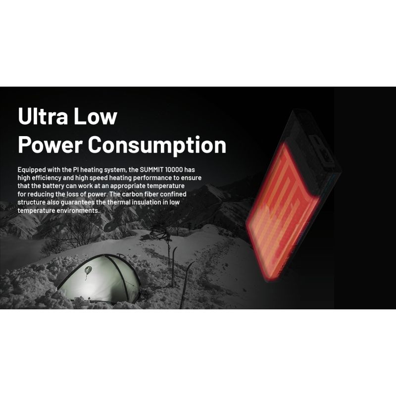 Nitecore Summit 10000 Power Bank, 10000mAh Low Temperature Fast Charging USB-C QC PD Low Temperature Power Bank