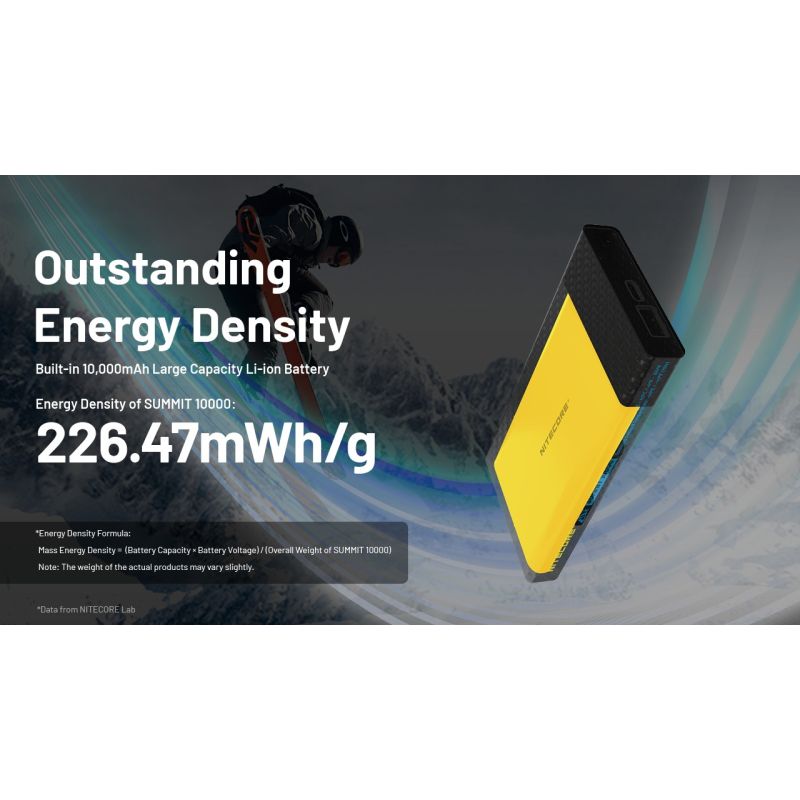Nitecore Summit 10000 Power Bank, 10000mAh Low Temperature Fast Charging USB-C QC PD Low Temperature Power Bank