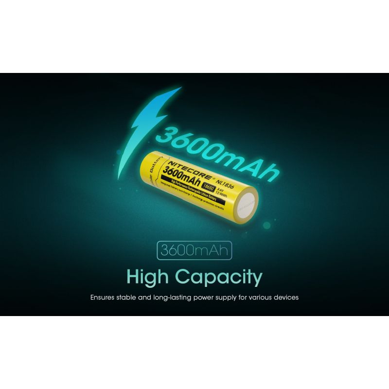 Nitecore Batteries NL1836 3.6V 3600mAh Rechargeable Battery