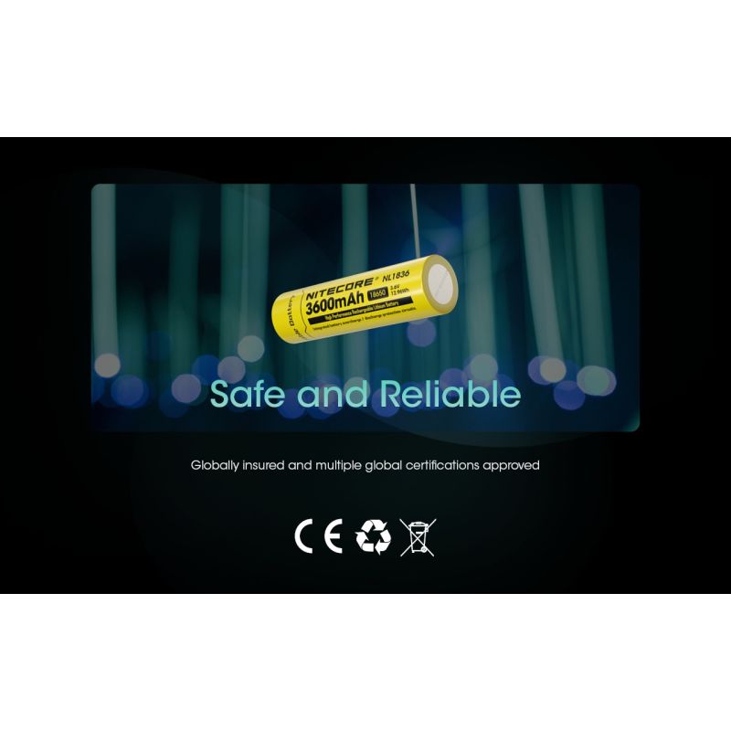 Nitecore Batteries NL1836 3.6V 3600mAh Rechargeable Battery