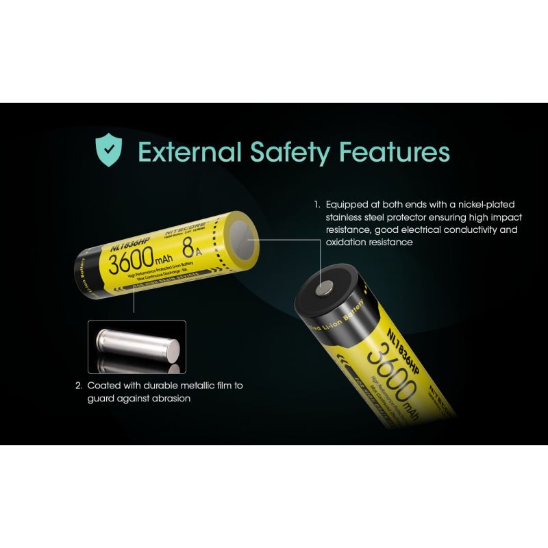 Nitecore NL1836HP 3600mAh Rechargeable 18650 Battery High Performance Batteries
