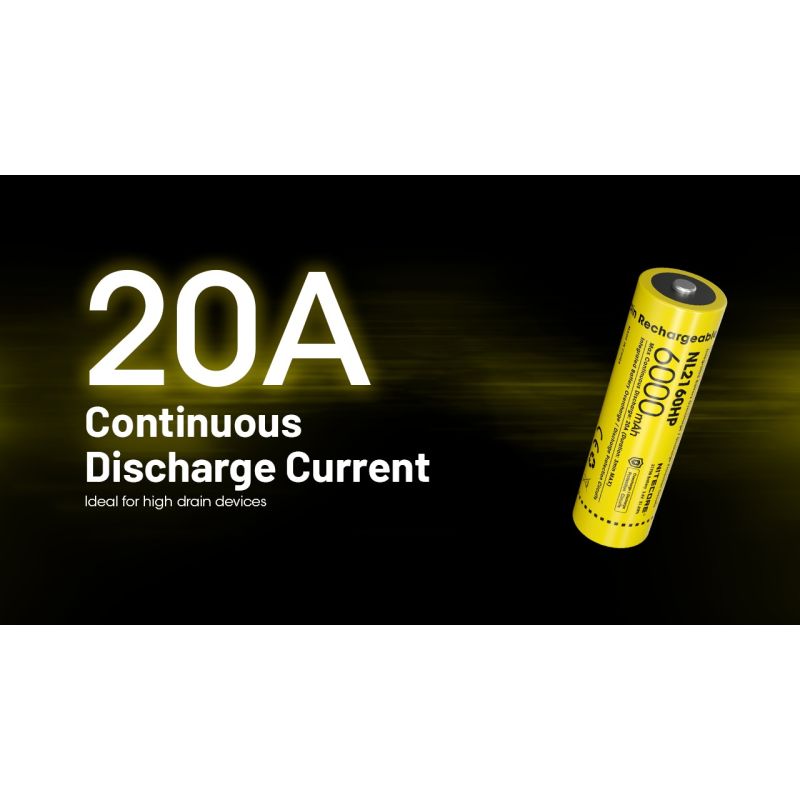 Nitecore NL2160HP 6000mAh Rechargeable 21700 Battery High Performance Batteries