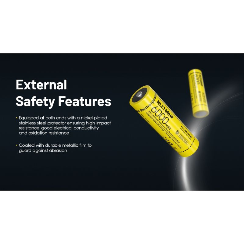 Nitecore NL2160HP 6000mAh Rechargeable 21700 Battery High Performance Batteries