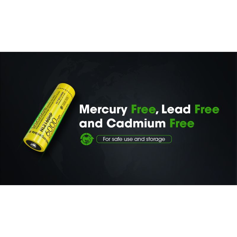 Nitecore NL2160HP 6000mAh Rechargeable 21700 Battery High Performance Batteries