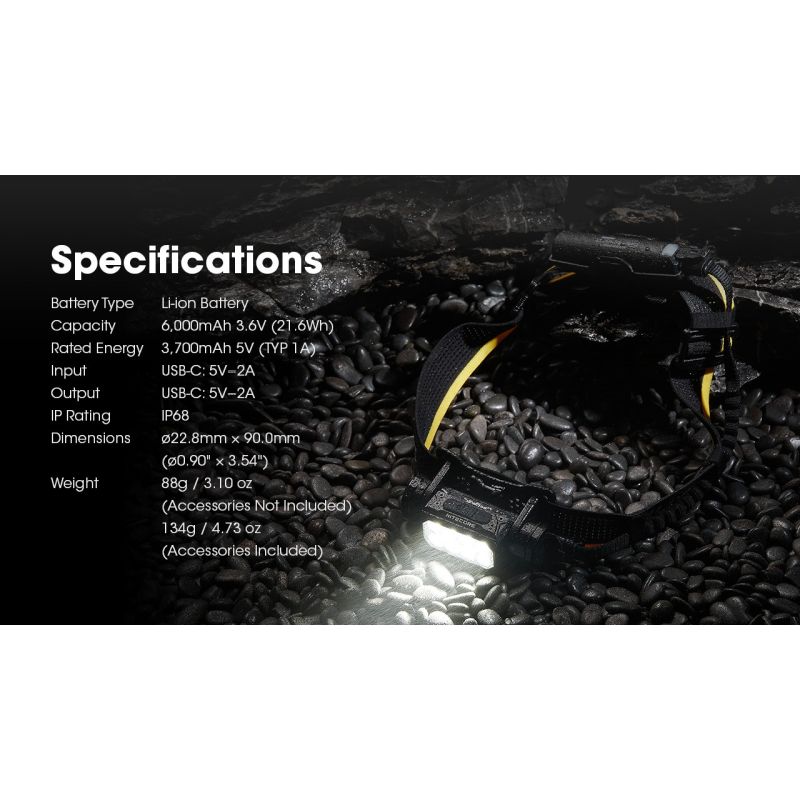 Nitecore Carbon Battery 6K Kit USB-C Rechargeable Lightweight 6000mAh Waterproof Power Bank