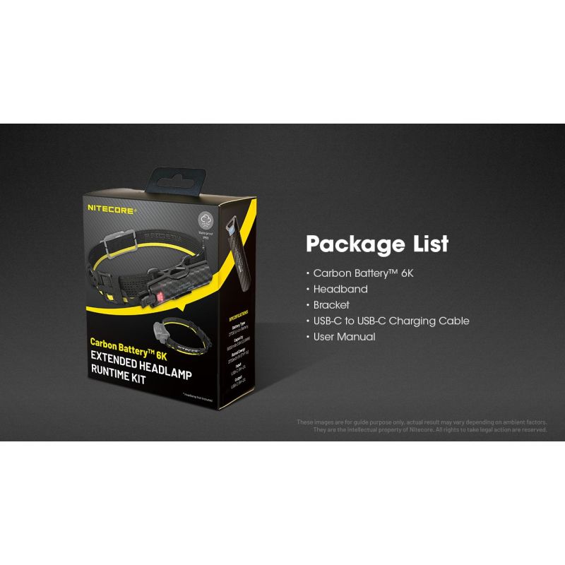 Nitecore Carbon Battery 6K Kit USB-C Rechargeable Lightweight 6000mAh Waterproof Power Bank