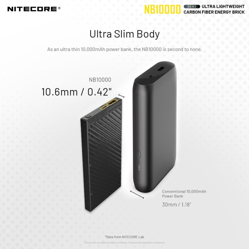 Nitecore NB10000 GEN II Quick Charge Dual-Output Type-C USB 10000mAh Power Bank