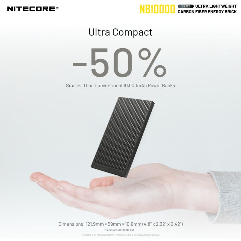Nitecore NB10000 GEN II Quick Charge Dual-Output Type-C USB 10000mAh Power Bank