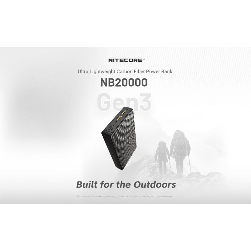Nitecore NB20000 Gen III (GEN3) Power Bank 20000mAh Fast Charging Portable Charger Battery Pack Dual USB-C 18W 22.5W Fast Charge