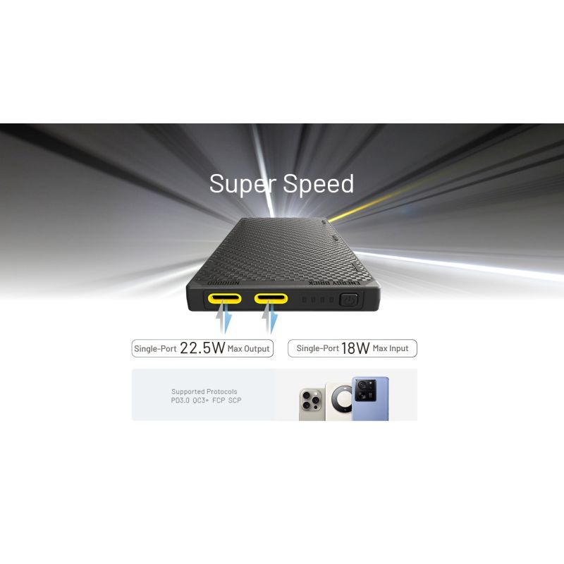 NITECORE NB10000 Gen3 Ultra Lightweight Carbon Fiber Power Bank 10000mAh Mobile Powerbank Dual USB-C 18W 22.5W Fast Charge