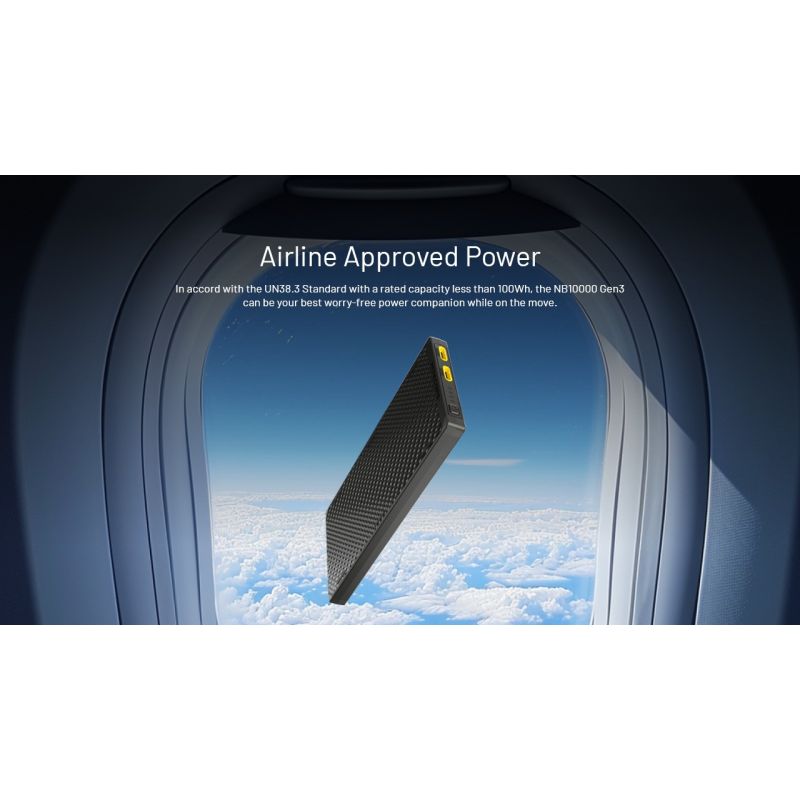 NITECORE NB10000 Gen3 Ultra Lightweight Carbon Fiber Power Bank 10000mAh Mobile Powerbank Dual USB-C 18W 22.5W Fast Charge