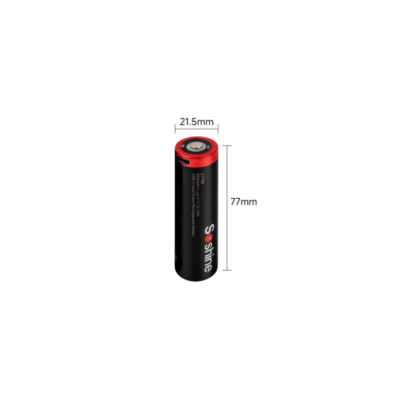 Soshine 21700 3.7V 6000mAh USB Rechargeable Li-ion Battery 