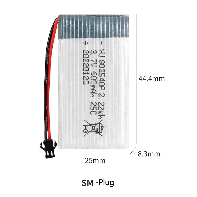 3.7V 600mAh Rechargeable Li-ion Battery for Unmanned Aerial Vehicle Remote Control Aircraft Model Airplane Batteries