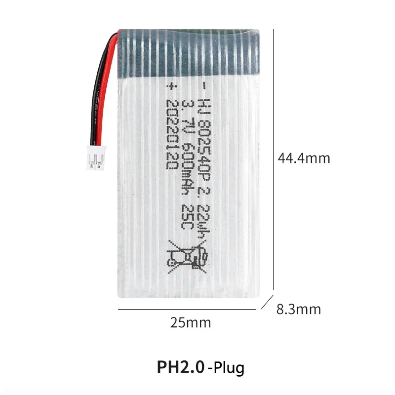 3.7V 600mAh Rechargeable Li-ion Battery for Unmanned Aerial Vehicle Remote Control Aircraft Model Airplane Batteries