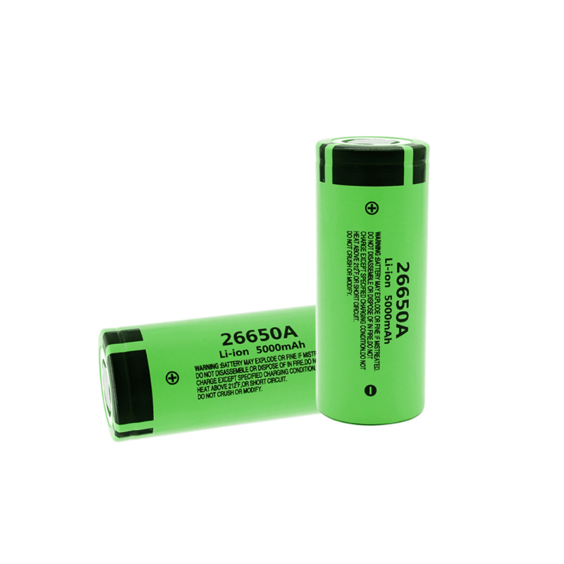 26650 Rechargeable Battery, 2Pcs 3.7V 5000mAh 26650 Flat Top Lithium Battery