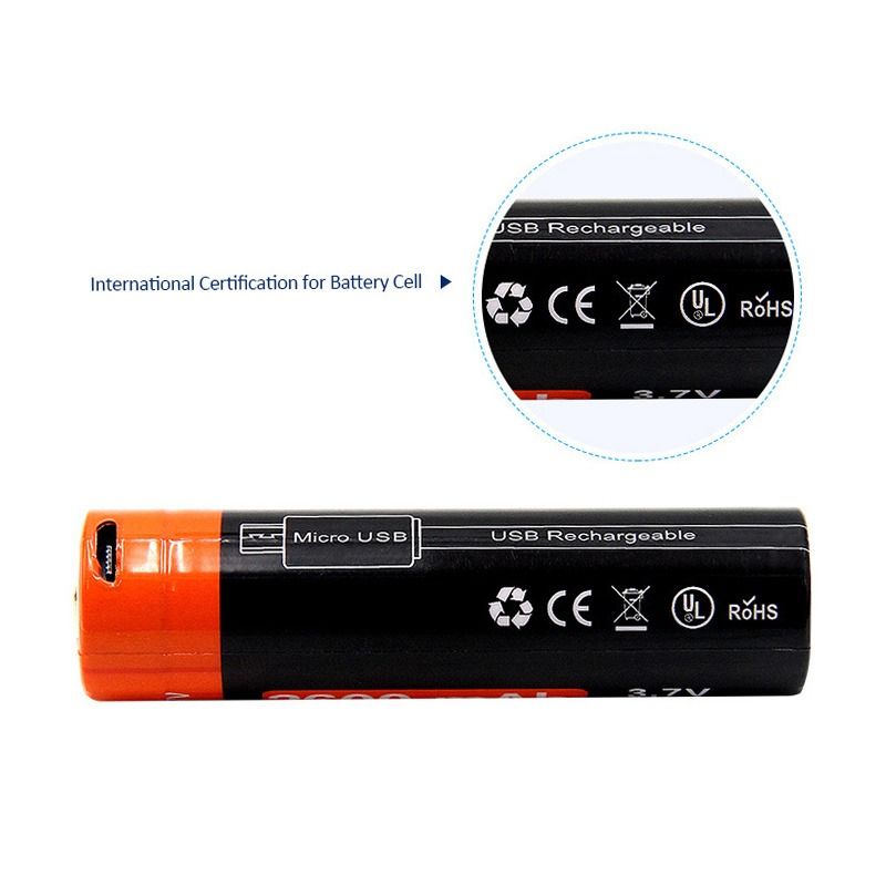 NiteBeam 18650 2600mAh 3.7V USB Rechargeable Li-ion Battery