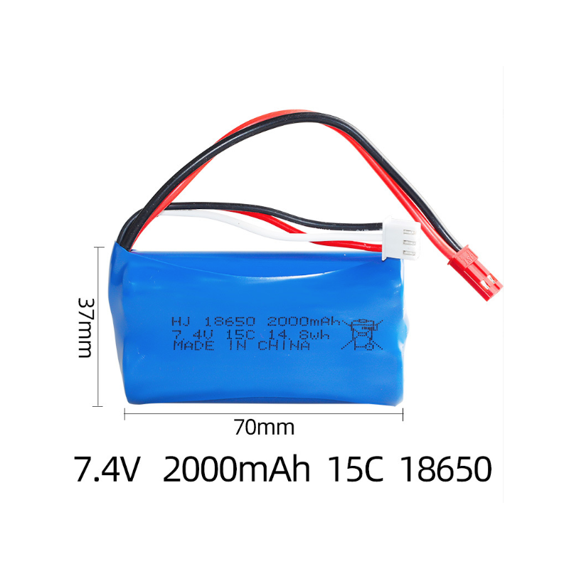 18650 7.4V lithium battery 2000mAh high rate 15C remote control toy off-road vehicle high-speed car battery