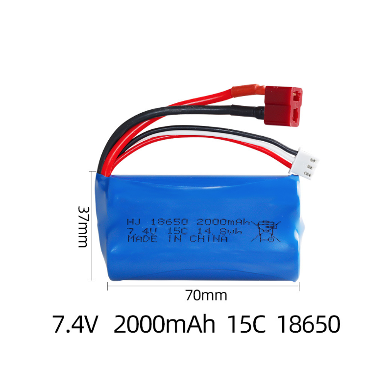 18650 7.4V lithium battery 2000mAh high rate 15C remote control toy off-road vehicle high-speed car battery