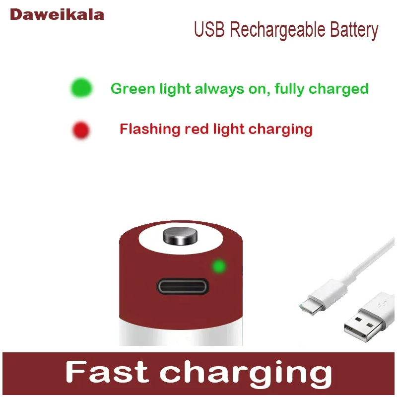 CR2 Li-ion USB Rechargeable Battery 3.7V 600mah Type-C Lithium batterie