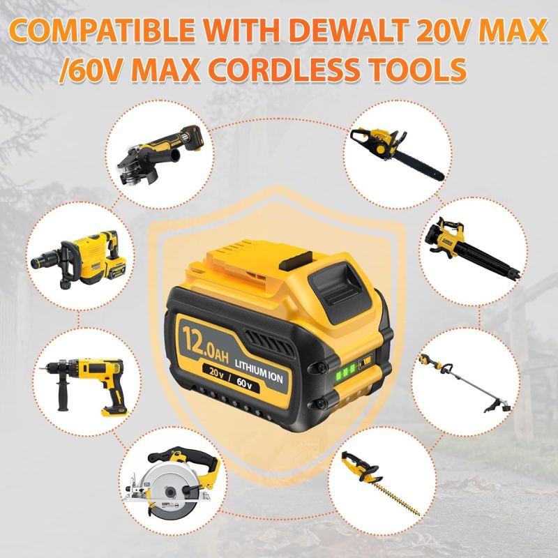 12000mAh Replace Battery for Dewalt 20V/60V Max Batteries Compatible with Dewalt 20V/60V Cordless Power Tools DCB606 DCB609 DCB612 DCB200 DCB206 DCB207