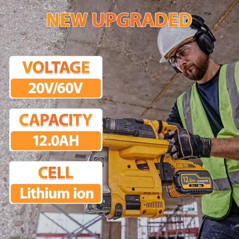12000mAh Replace Battery for Dewalt 20V/60V Max Batteries Compatible with Dewalt 20V/60V Cordless Power Tools DCB606 DCB609 DCB612 DCB200 DCB206 DCB207