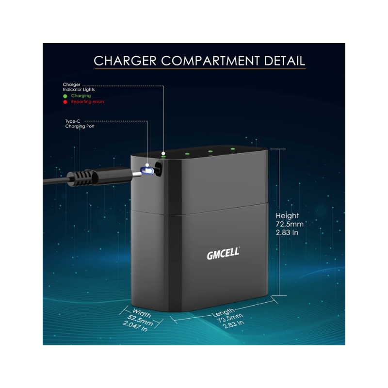Rechargeable AA Battery Lithium 4 Pack with Charger - 3000mWh 1.5V Li-ion Rechargeable AA Battery