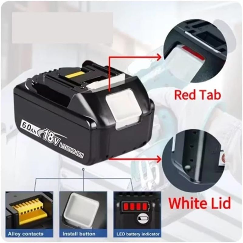 Makita BL1850B 18V Lithium-Ion 6.0Ah Cordless Power Tool Battery