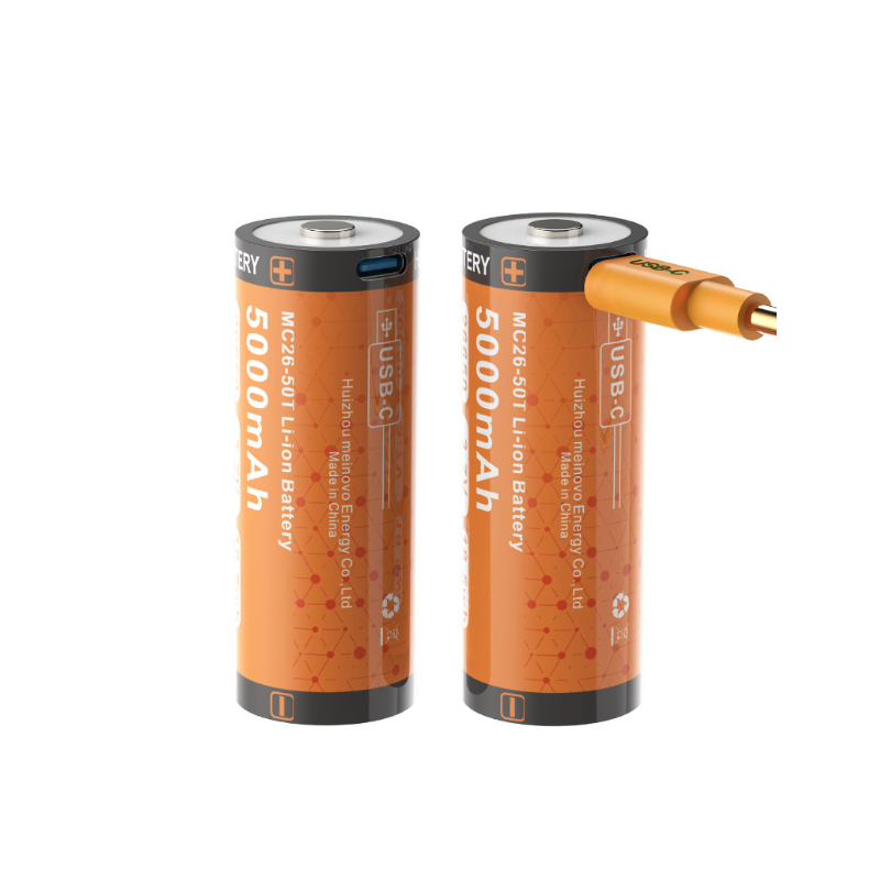 26650 lithium battery MC26-50T USB-C 5000mAh rechargeable battery 