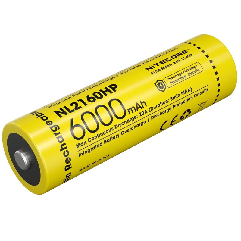 Nitecore NL2160HP 6000mAh Rechargeable 21700 Battery High Performance Batteries
