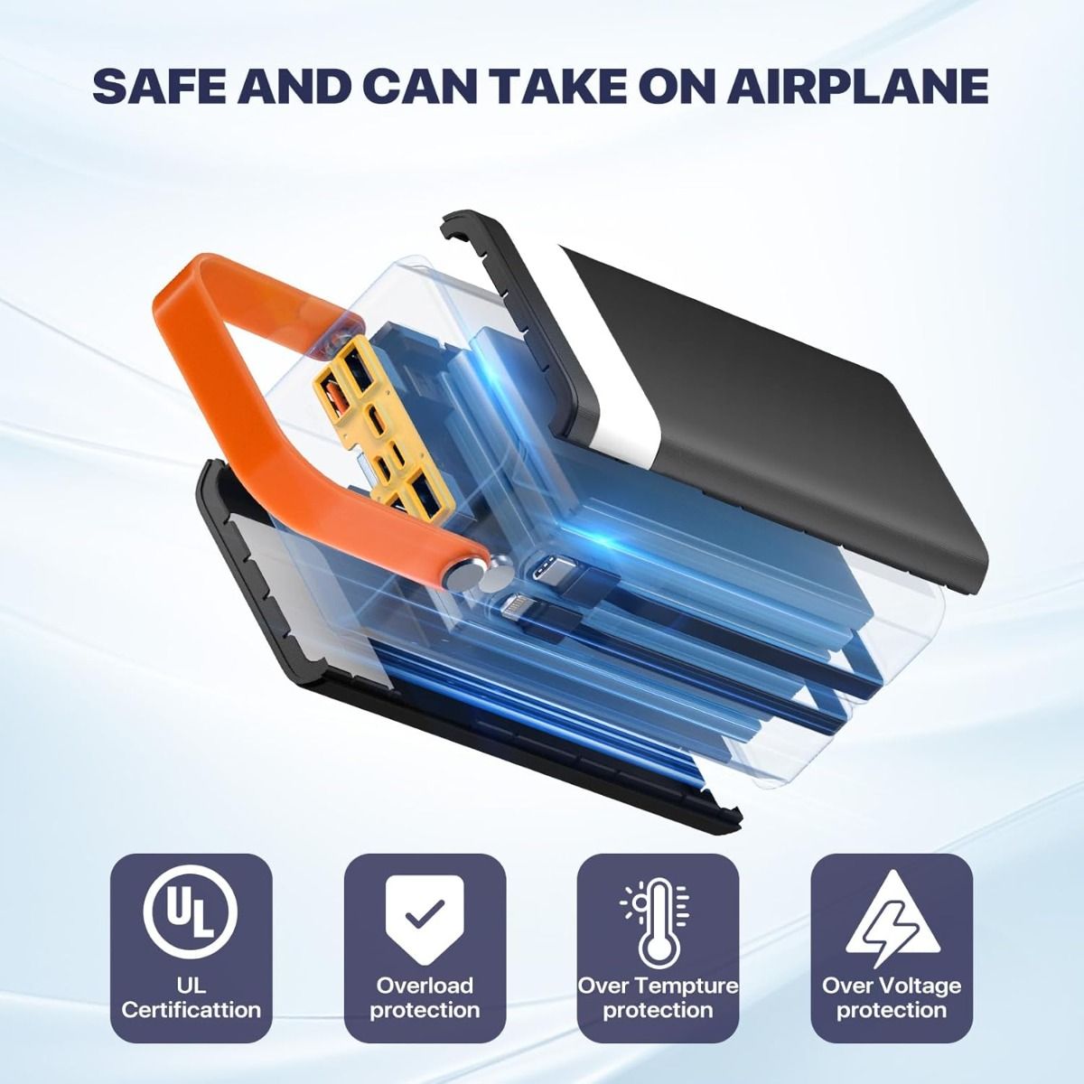 Portable Power Bank Station 120W Outdoor Generator with Phone Battery Pack Portable PD Fast Charger for Laptop Cellphone Travel Camping Home Use