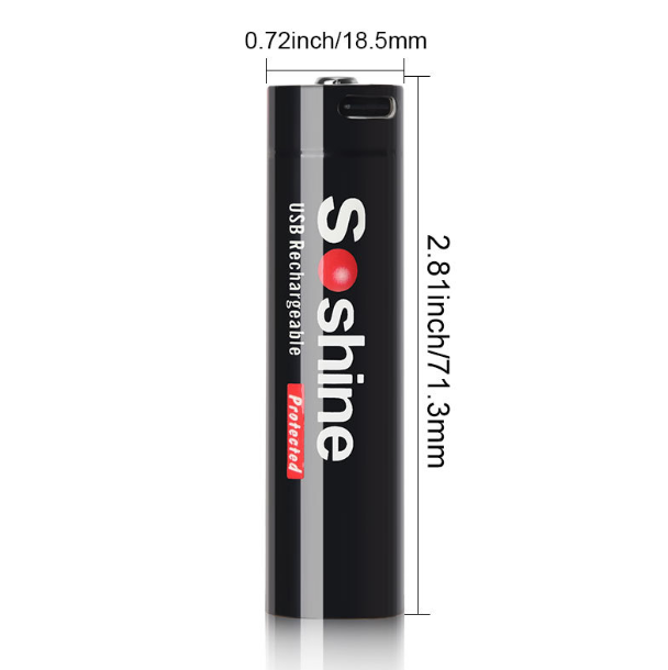 Soshine 18650 2600mAh 3.7V USB Rechargeable Li-ion Battery
