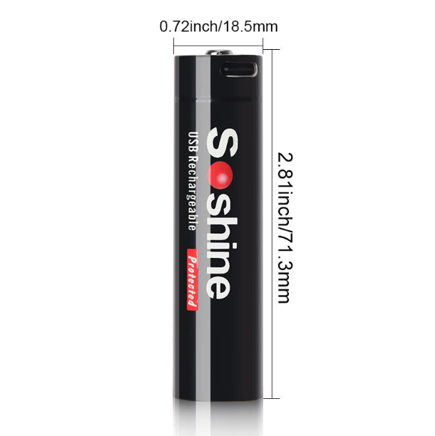 Soshine 18650 3000mAh 3.7V USB Rechargeable Li-ion Battery