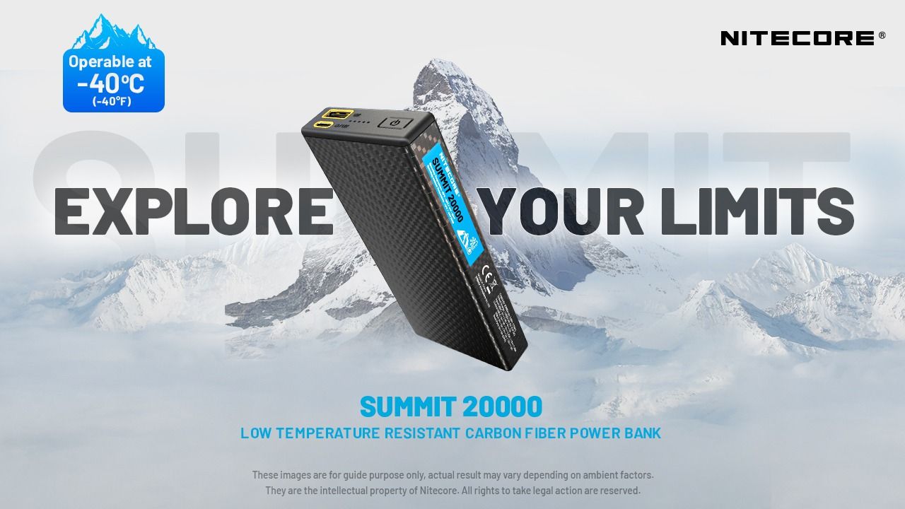 NITECORE SUMMIT 20000 -40°C Low Temperature Carbon Fiber Power Bank