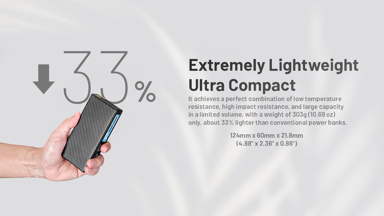 NITECORE SUMMIT 20000 -40°C Low Temperature Carbon Fiber Power Bank