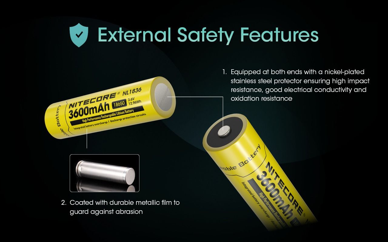 Nitecore Batteries NL1836 3.6V 3600mAh Rechargeable Battery