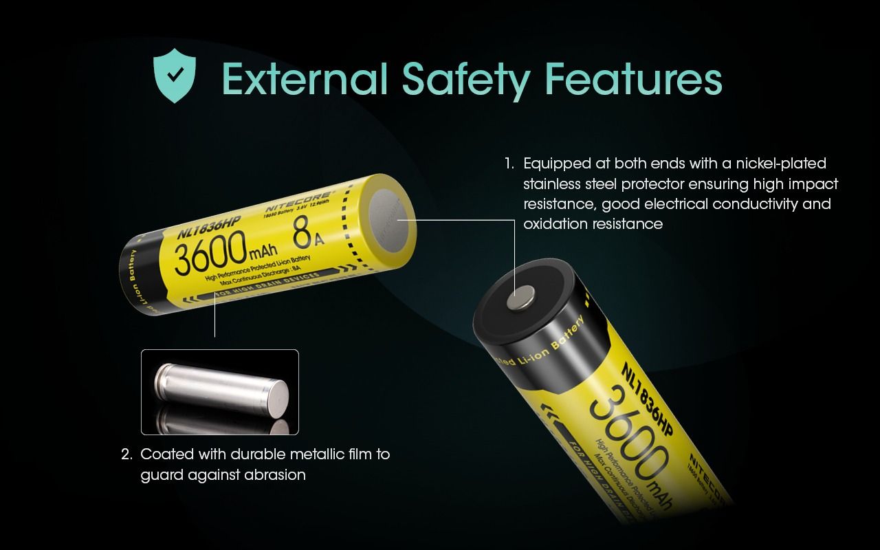 Nitecore NL1836HP 3600mAh Rechargeable 18650 Battery High Performance Batteries