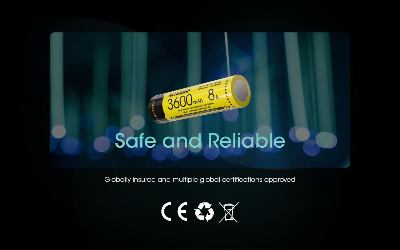 Nitecore NL1836HP 3600mAh Rechargeable 18650 Battery High Performance Batteries