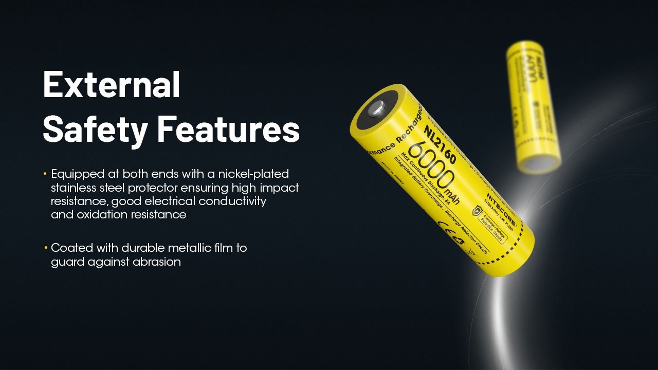 NITECORE Batteries NL2160 6000mAh 21700 Li-ion Rechargeable Battery 