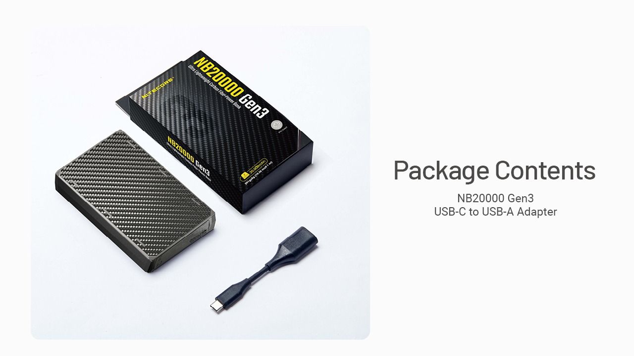 Nitecore NB20000 Gen III (GEN3) Power Bank 20000mAh Fast Charging Portable Charger Battery Pack Dual USB-C 18W 22.5W Fast Charge