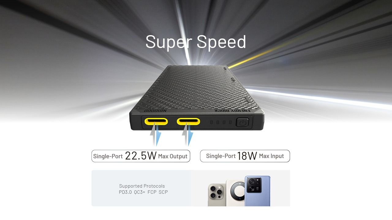 NITECORE NB10000 Gen3 Ultra Lightweight Carbon Fiber Power Bank 10000mAh Mobile Powerbank Dual USB-C 18W 22.5W Fast Charge