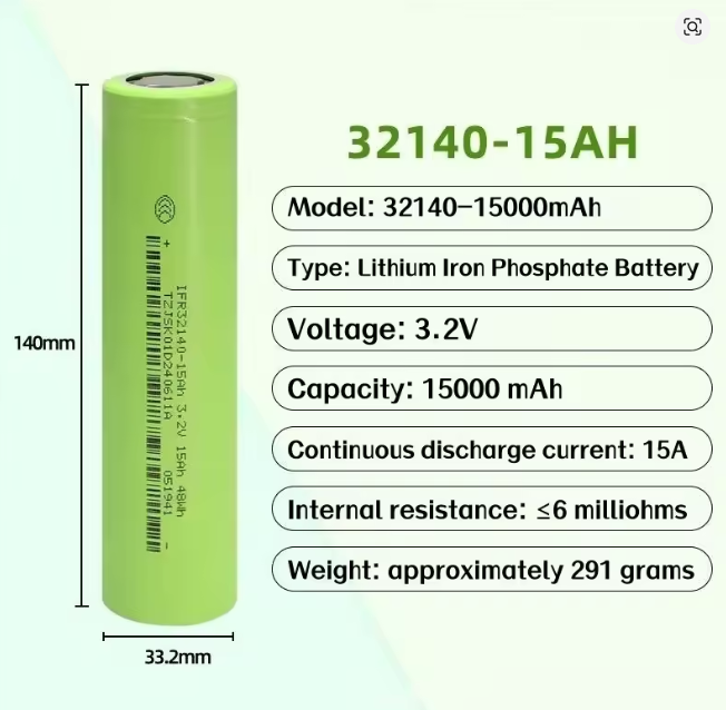 15Ah 32140 Lifepo4 High Power Battery 3.2V Large Capacity Scooter Battery
