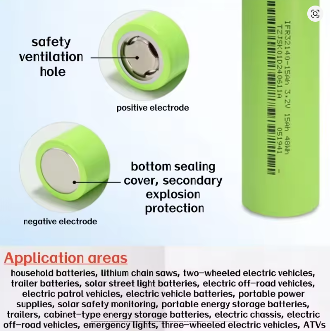 15Ah 32140 Lifepo4 High Power Battery 3.2V Large Capacity Scooter Battery