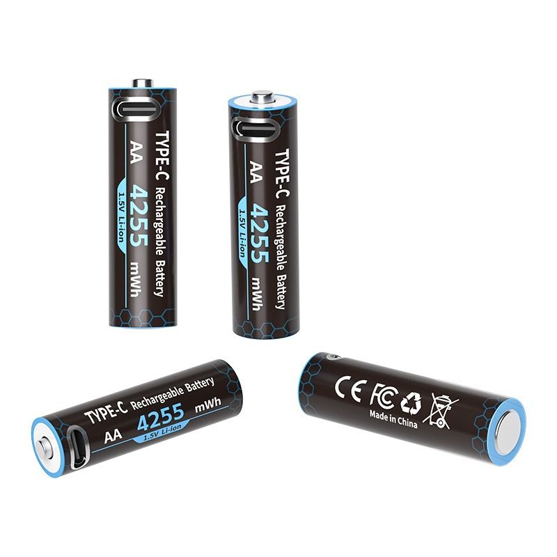 1.5V AA rechargeable battery 4255mWh Type-C USB Lithium-ion Double A Batteries
