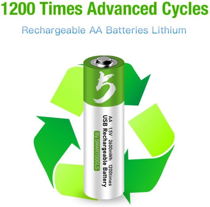 4pcs AA Battery AA Batteries, USB/Type-C AA Rechargeable Battery, High Capacity 1.5V 1733mAh 2600mWh 1.5 Hours Fast Charge