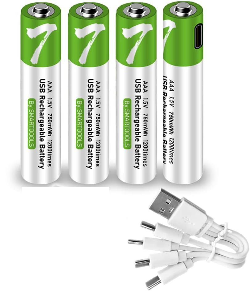 1.5V 4pcs AAA Battery AAA Batteries, USB/Type-C AAA Rechargeable Battery