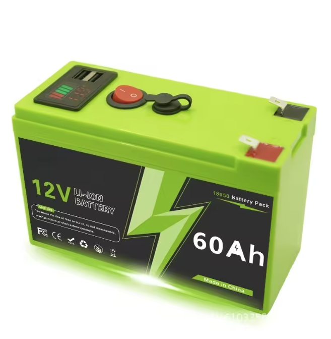 12V 60Ah Portable Rechargeable Battery with USB Power Display Multi-Use Backup Power Supply