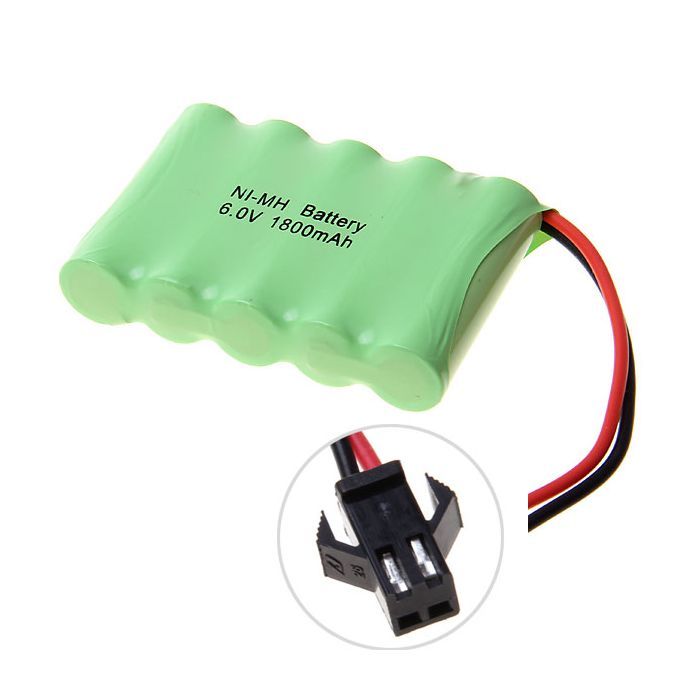6V 1800mAh Ni-MH SM Plug Rechargeable Battery Pack for Toys and Remote-Controlled Vehicles