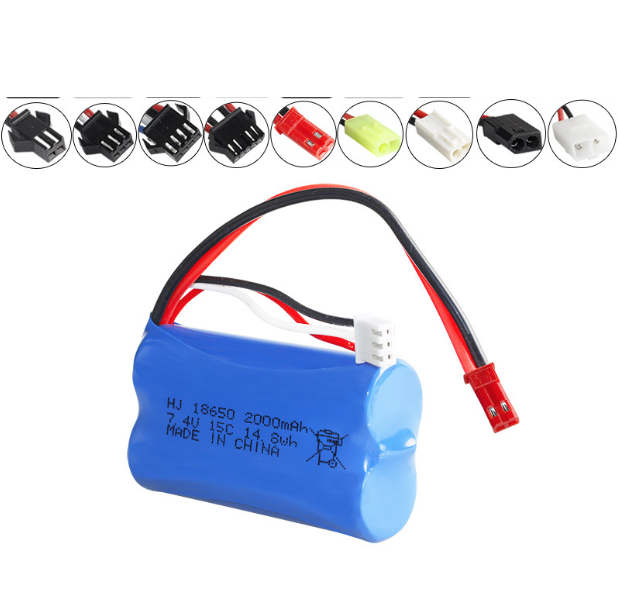 18650 7.4V lithium battery 2000mAh high rate 15C remote control toy off-road vehicle high-speed car battery
